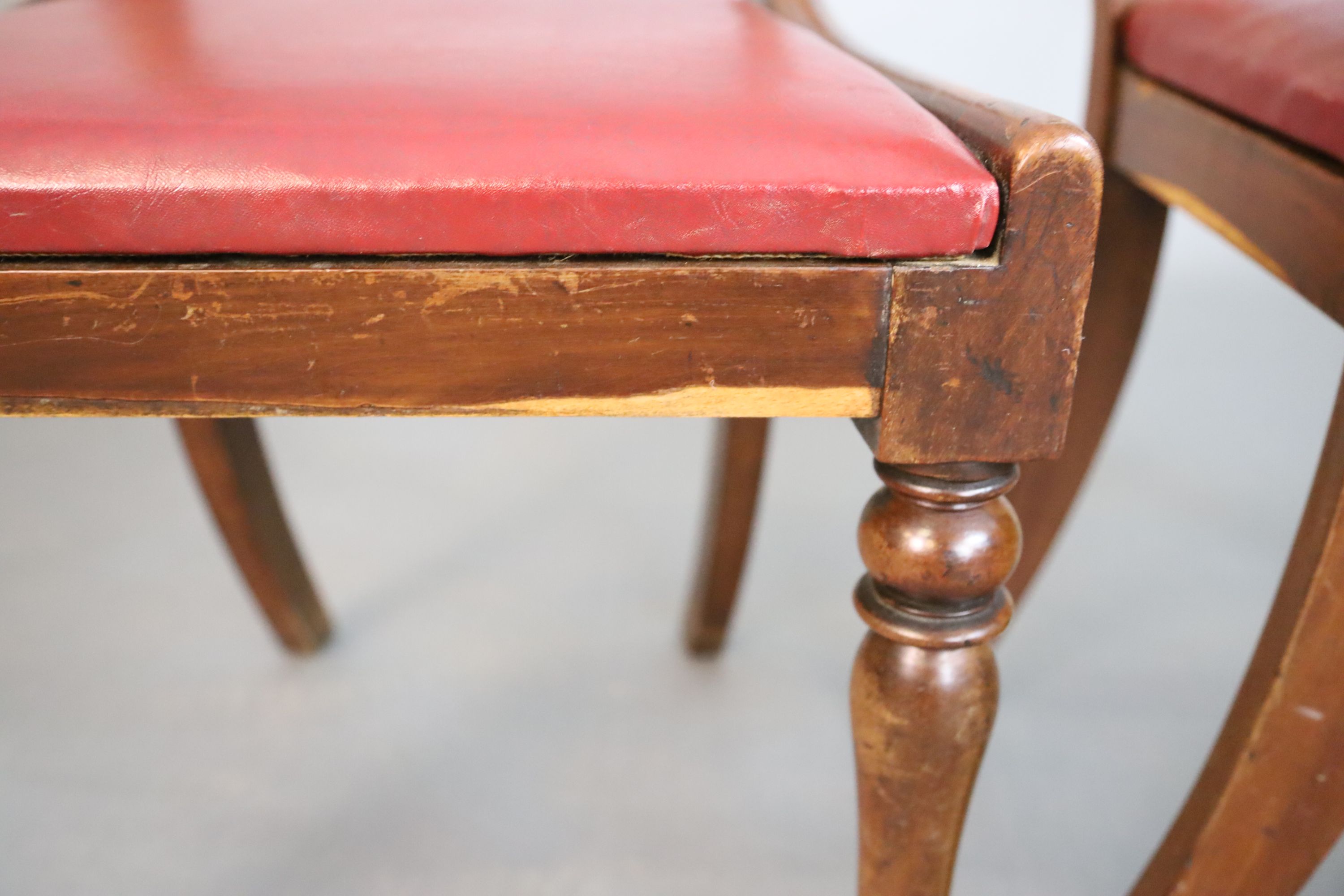 A set of five William IV mahogany dining chairs, W.45.5cm H.89cm